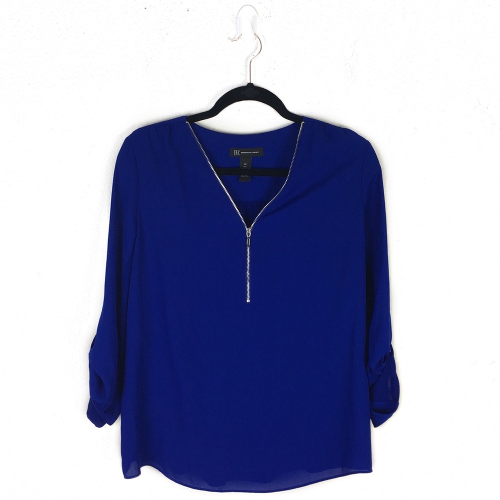 INC | NWOT Royal Blue Front zipper top